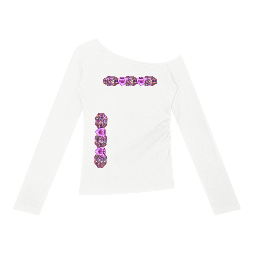 "Gem Trail" Women’s Off-the-Shoulder T-Shirt