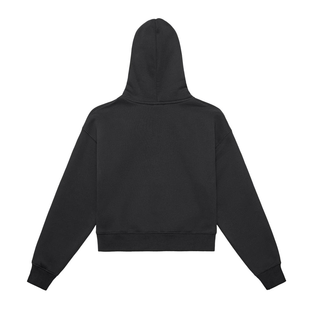 "26" Fleeced Zip-Up Cropped Hoodie