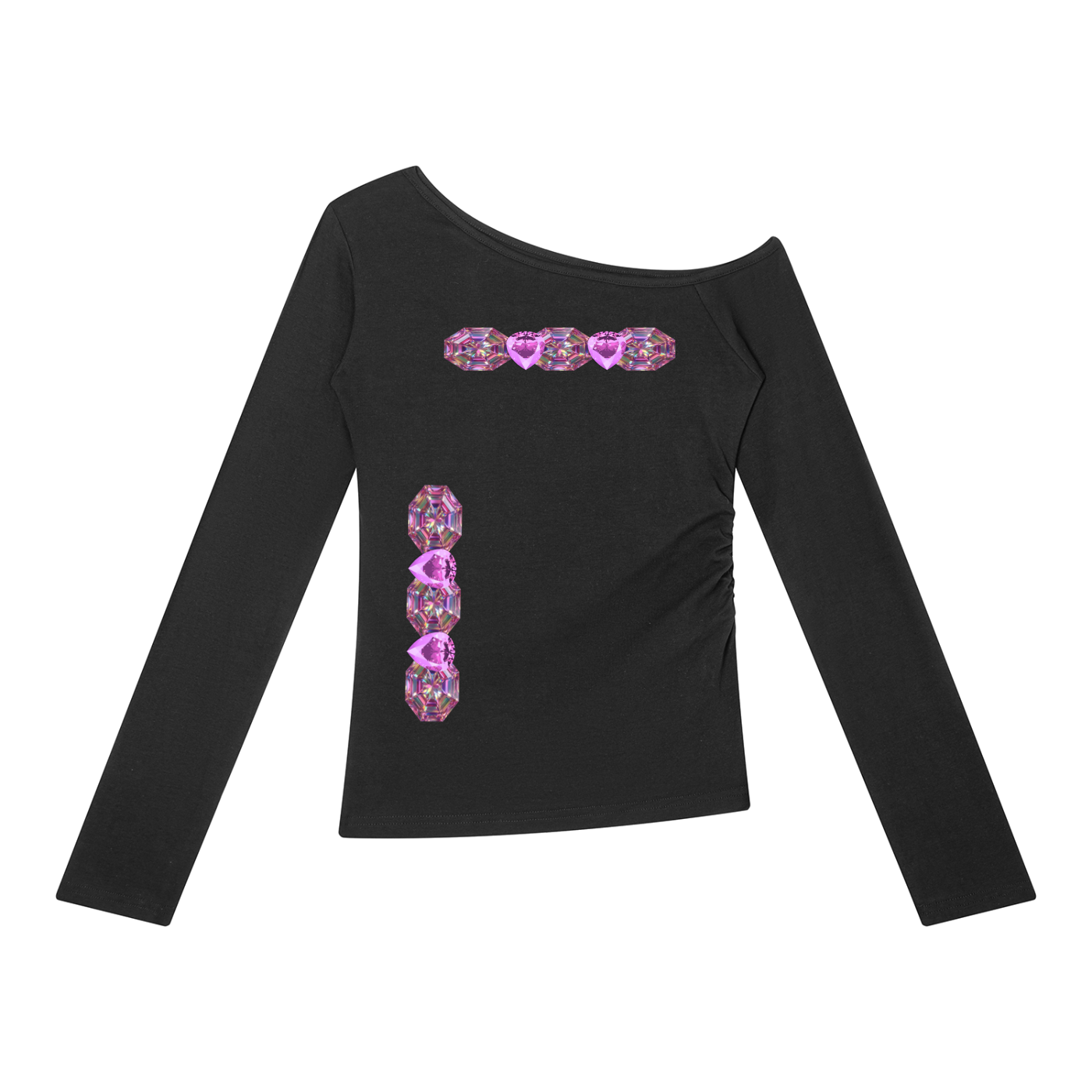 "Gem Trail" Women’s Off-the-Shoulder T-Shirt
